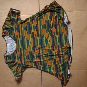 LulaRoe Multi-Colored Polyester/Spandex Blouse Women's Size 2x (XXL)